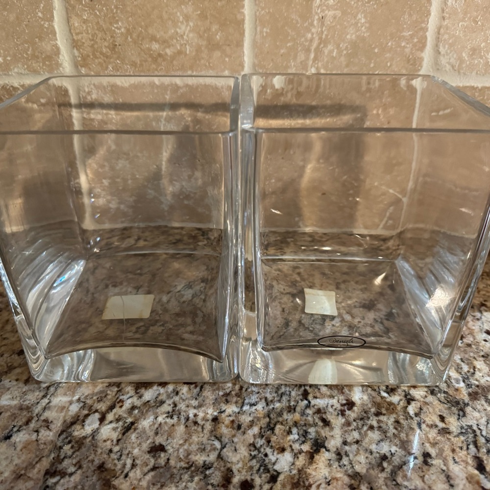 Pottery Barn Clear Glass Vase Set of 2